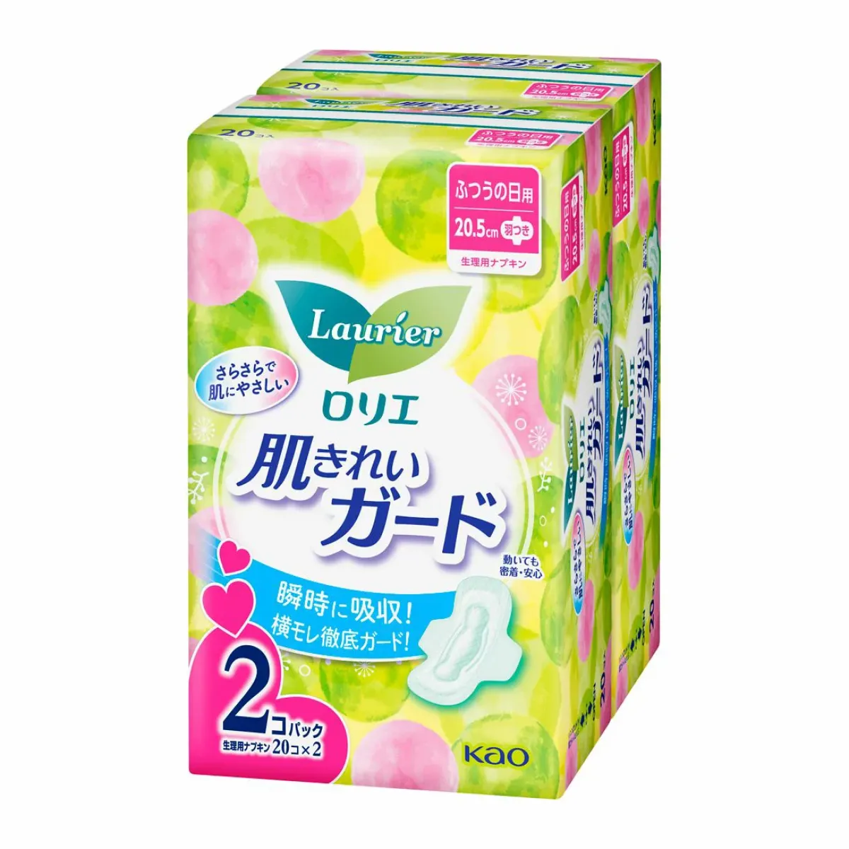 KAO Laurier Kirei Regular Day Use гигиенические прокладки 20,5 см, 20 шт. х 2