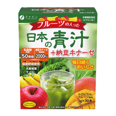 FINE JAPAN аодзіру з наттокіназою та молочнокислими бактеріями, 30 стіків