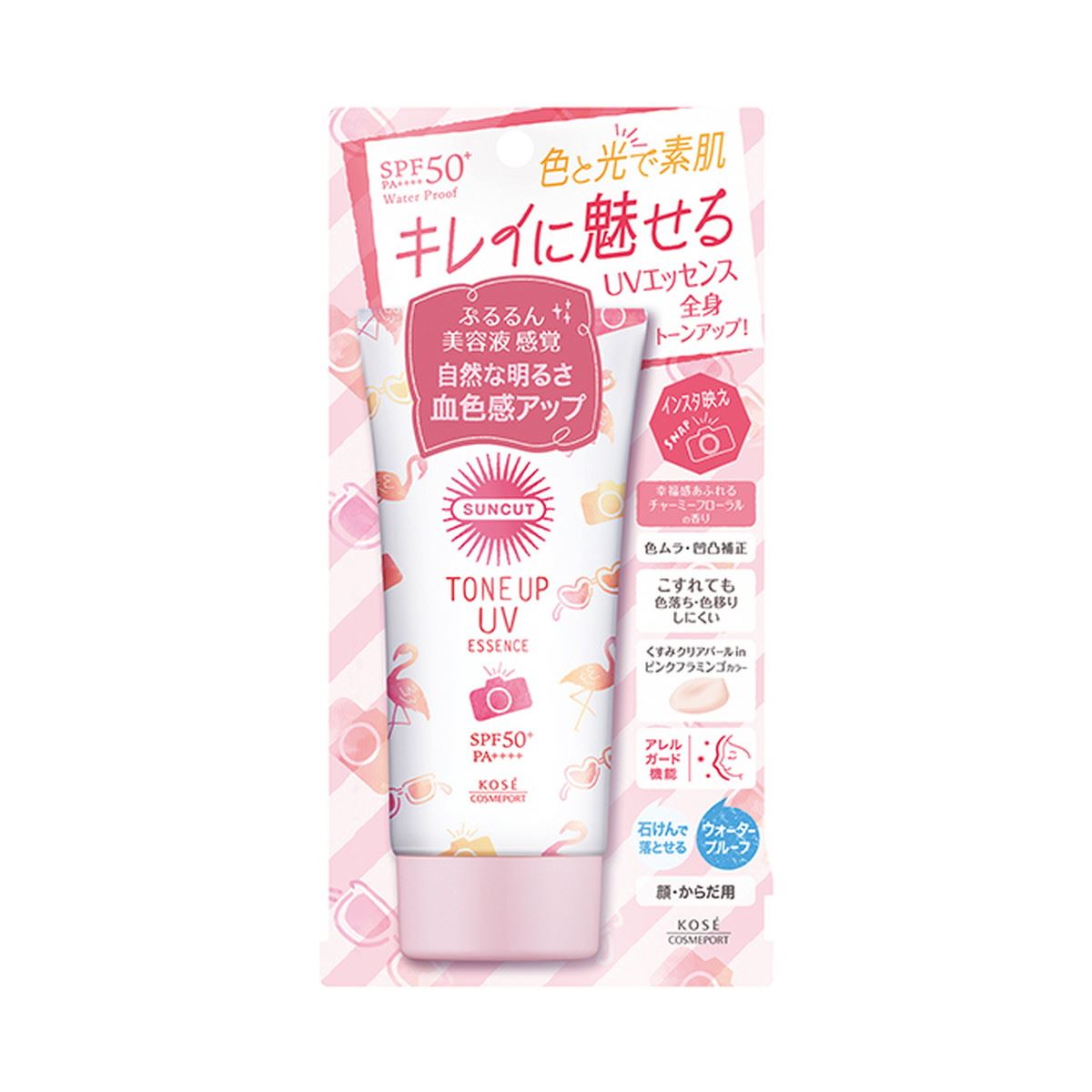 KOSE Suncut SPF50+ есенція корекція кольору, рожевий фламінго 80 гр