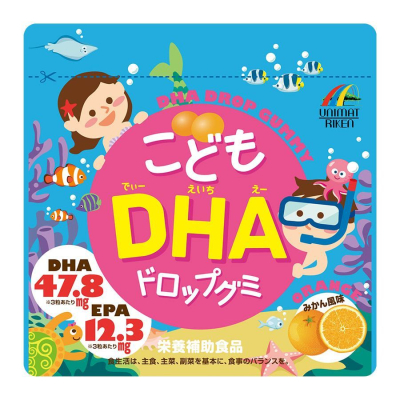 UNIMAT RIKEN DHA Drop Gummy дитячі жувальні вітаміни з омега-3, 90 шт
