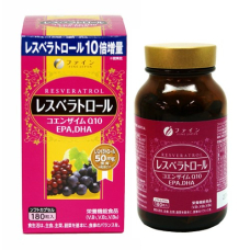 FINE JAPAN Resveratrol ресвератрол, омега 3 та коензим Q10, 180 капсул