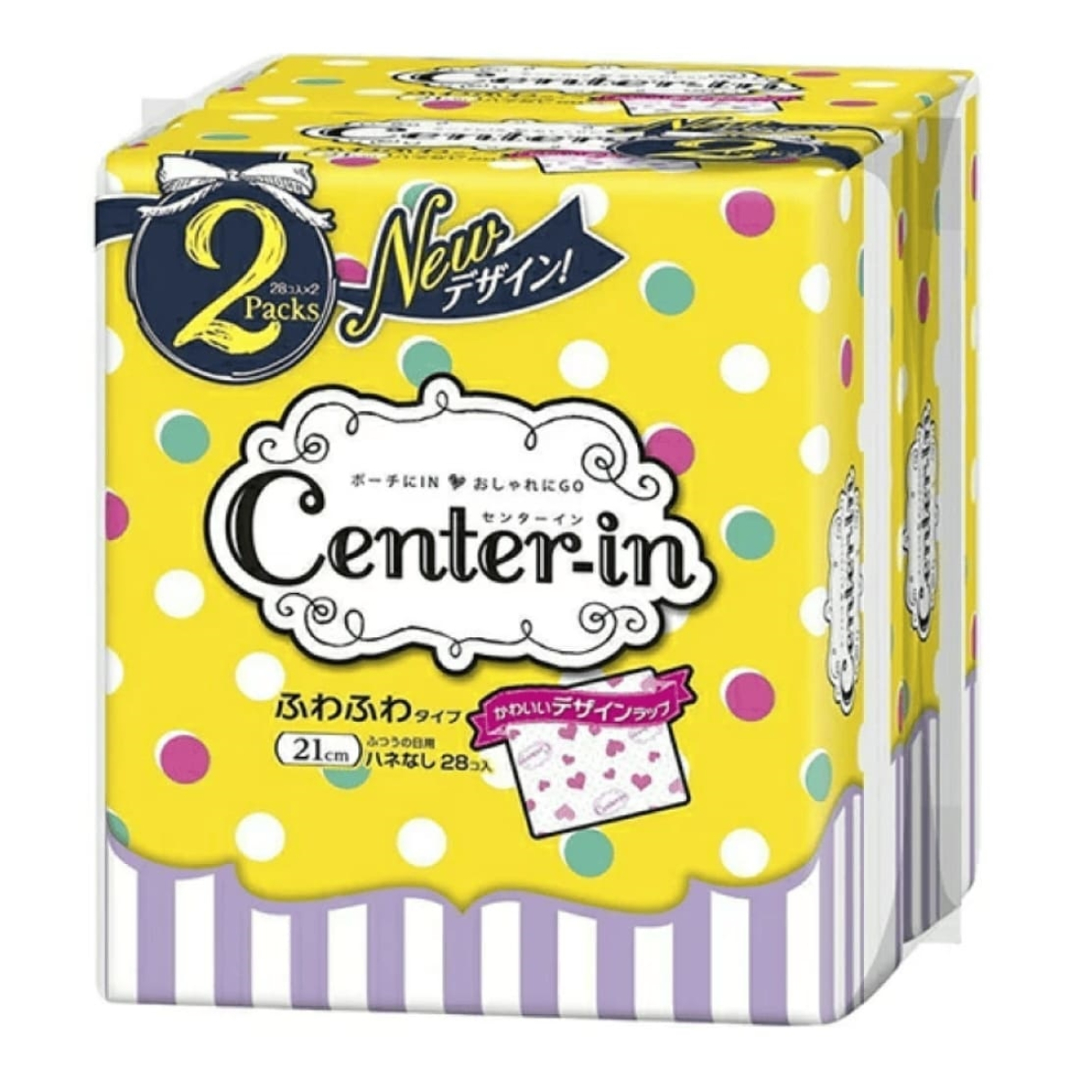 UNICHARM Center-In Soft and Fluffy Day Use гігієнічні прокладки 21 см, 28 шт х 2