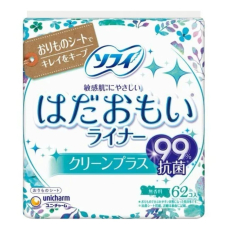 UNICHARM Sofy Hadaomoi Clean Plus щоденні гігієнічні прокладки, 62 шт