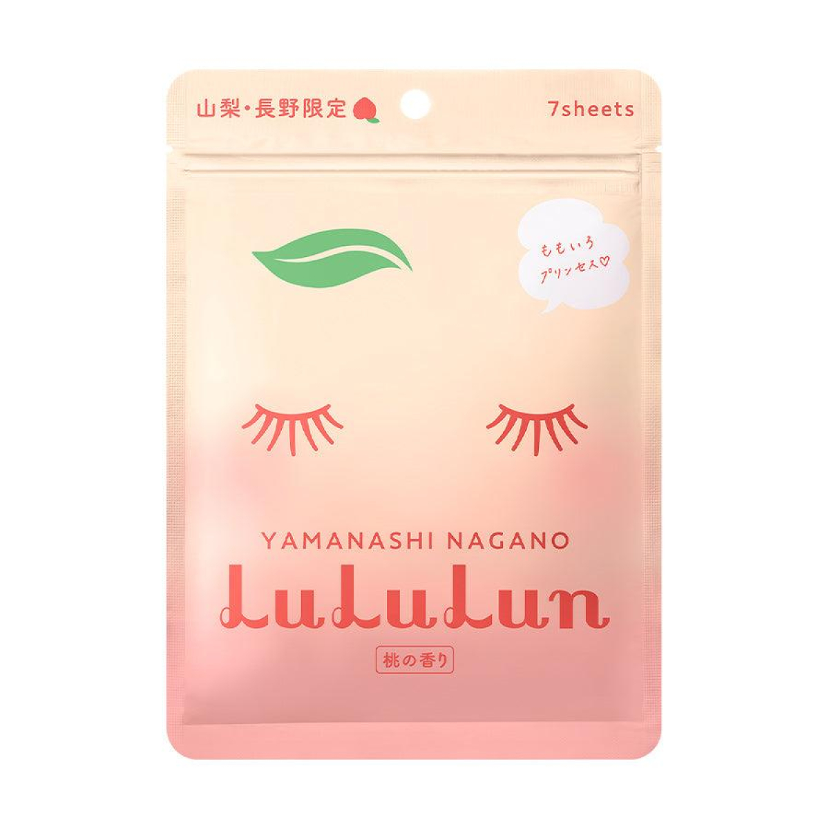 LULULUN Face Mask Yamanashi Peach відновлююча маска з персиком і перлами, 7 шт х 5 уп