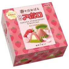 MEIJI Large Apollo Sakura Matcha преміальні цукерки зі смаком сакури, матча та вершків, 42 гр