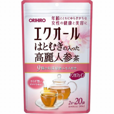 ORIHIRO Ginseng Tea with Equol and Barley чай з екволом для жіночого здоров'я, 20 пакетиків