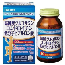 ORIHIRO Glucosamine Chondroitin глюкозамін з хондроїтином для відновлення хрящової та кісткової тканини, 270 табл