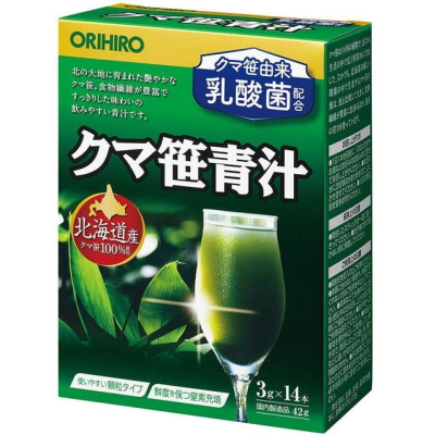 ORIHIRO Kumazasa Green Juice аодзиру с бамбуком и молочнокислыми бактериями, 14 стиков