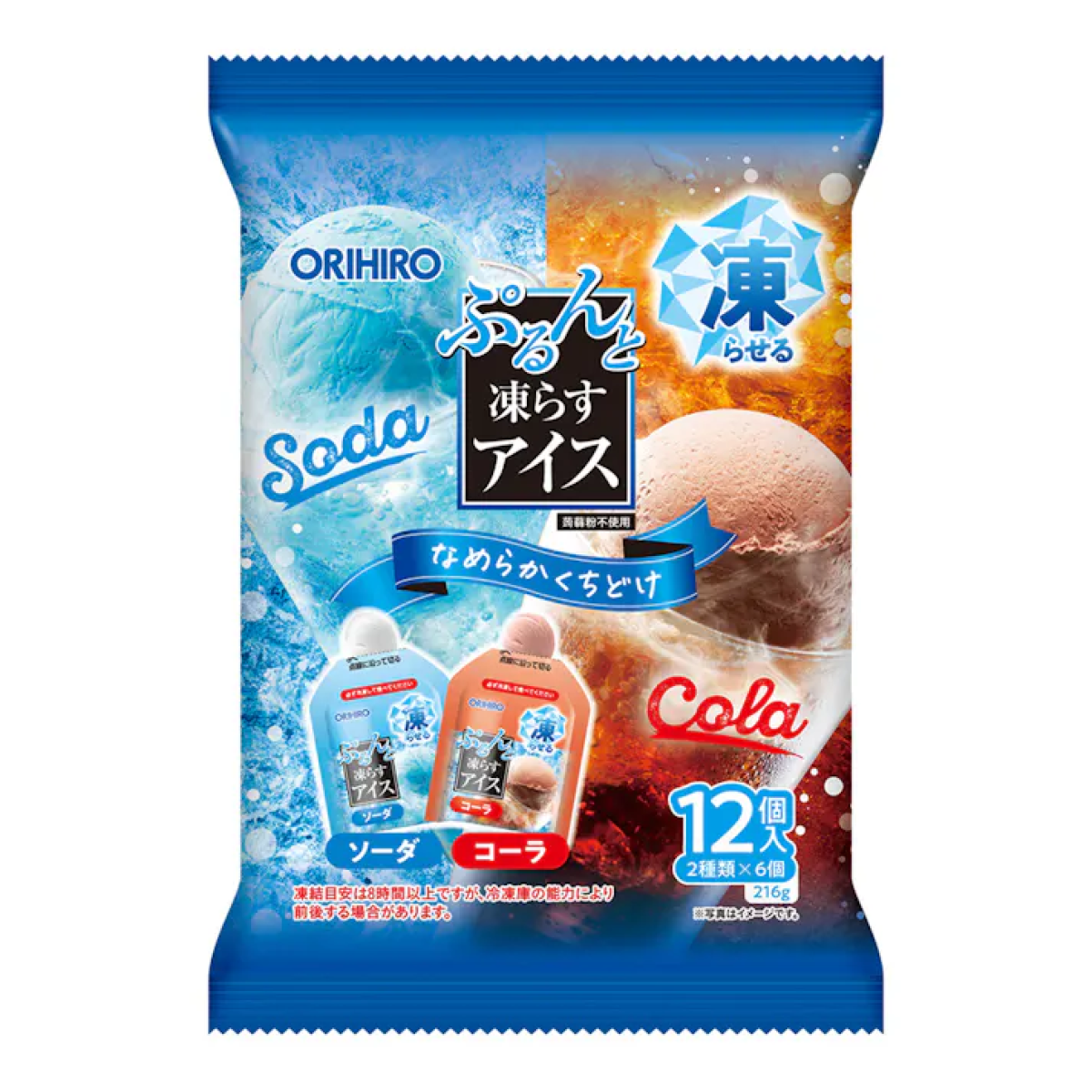 ORIHIRO Purunto Frozen Ice Cream Soda and Cola заморожуваний десерт (содова та кола), 216 г