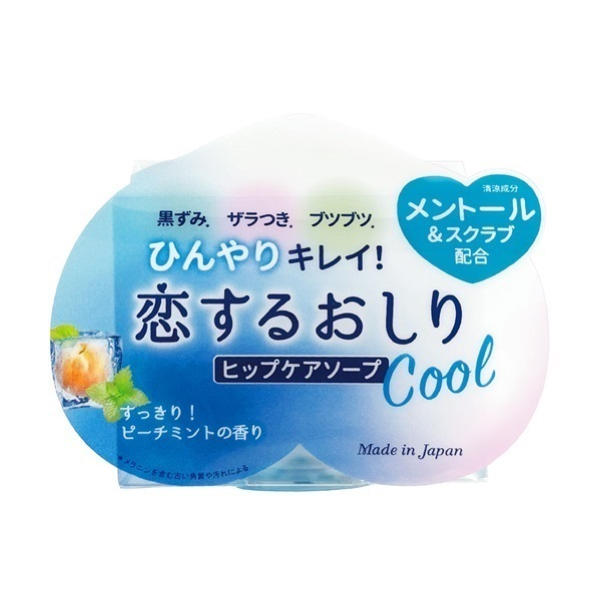 PELICAN Hip Care Scrub Soap Cool охолоджувальне мило-скраб для гладкості шкіри сідниць, 80 г