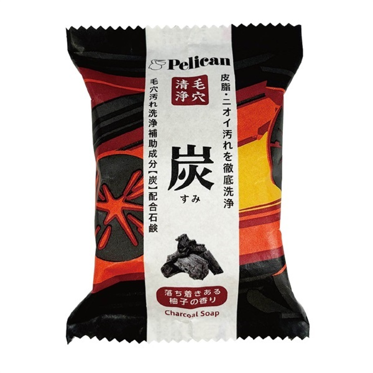 PELICAN Family Soap Charcoal очищувальне мило з активованим вугіллям для тіла, 80 г