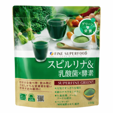 FINE JAPAN Superfood Spirulina Plus спіруліна з лактобактеріями та ферментами, 150 г