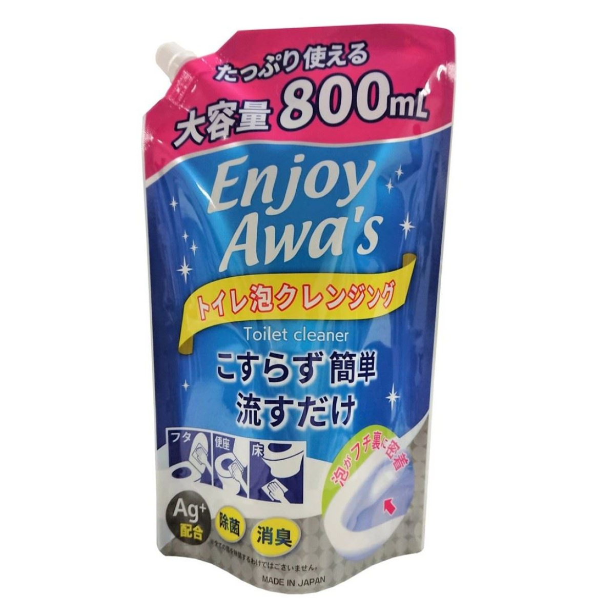 ROCKET SOAP Foaming Toilet Cleansing Spray спрей-піна для миття унітазів з іонами срібла (змінний блок), 800 мл