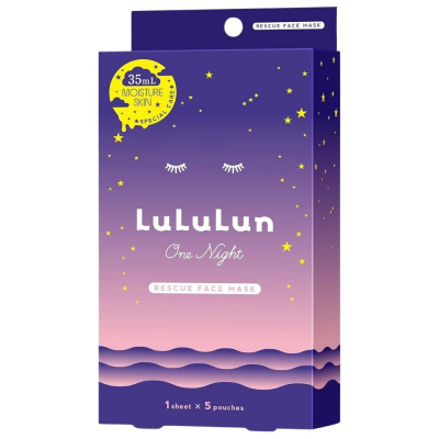 LULULUN Face Mask One Night Rescue Moisture тканевая маска против сухости кожи, 1 шт х 5 уп